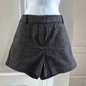 LOFT Black Eyelet Shorts Tailored Structured Design, never worn.